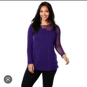 Roaman’s purple Illusion top. 14/16.